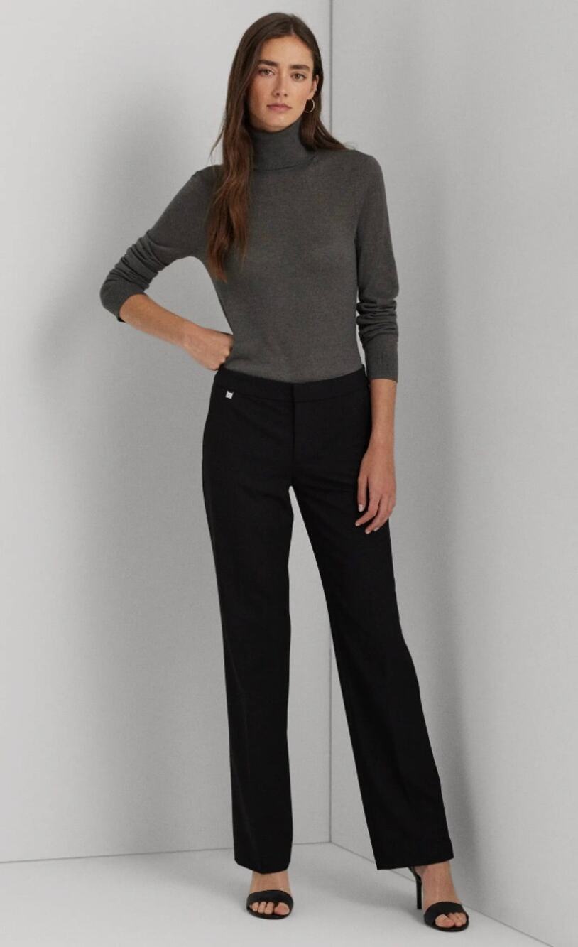 Lauren Ralph Lauren Womens 6 Black Straight Leg Viscose Dress Pants NEW